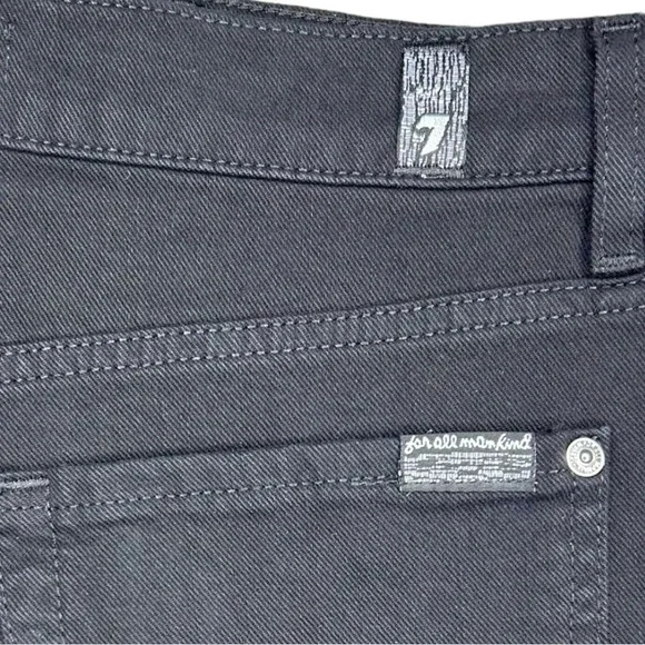 7 FOR ALL MANKIND Women’s Broken Twill Cut Off Short Black Size 28 - Picture 7 of 16